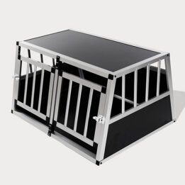 Small Double Door Dog Cage With Separate Board 65a 89cm 06-0771 www.gmtshop.com