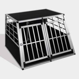 Aluminum Dog cage size 104cm Large Double Door Dog cage 65a 06-0775 Pet products factory wholesaler, OEM Manufacturer & Supplier www.gmtshop.com