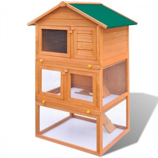 Two Layers Wooden Rabbit Cage Outdoor Pet House Large House for Rabbits 06-0006 www.gmtshop.com