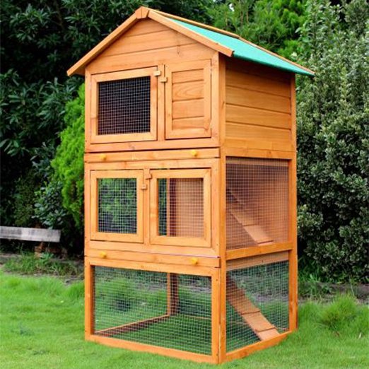 Two Layers Wooden Rabbit Cage Outdoor Pet House Large House for Rabbits 06-0006 www.gmtshop.com