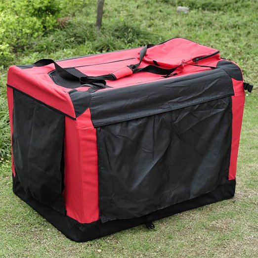 Foldable Large Dog Travel Bag 600D Oxford Cloth Outdoor Pet Carrier Bag in Red www.gmtshop.com