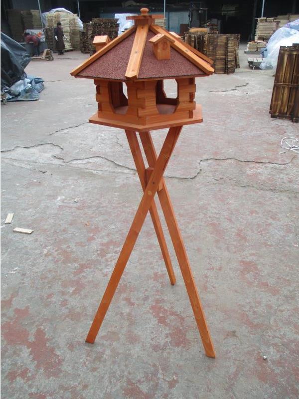 Rainproof fir wooden bird house cage with solar light www.gmtshop.com