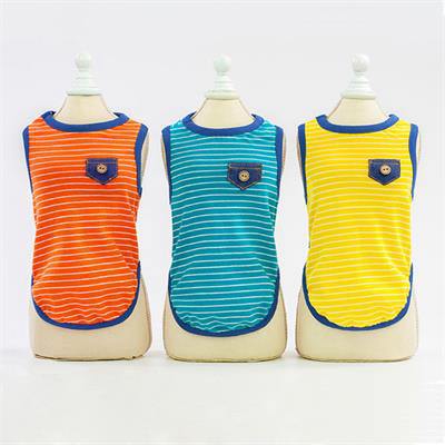 Stripe Dog Vest: Cotton Dog Clothes Wholesale Dog 06-0246 Dog Clothes: Shirts, Sweaters & Jackets Apparel cat and dog clothes