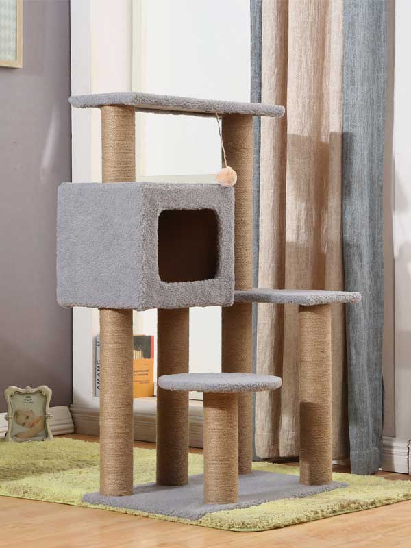 Factory-OEM-Wholesale-Particle-Board-Cat-Tree-Gray-Pet-Toys-Big-Cat-Condo-06-1173