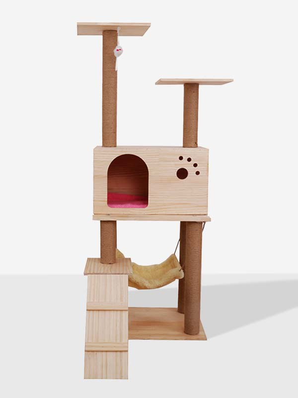 Wood Cat Tree $25.54 Wooden House Furniture Climbing Cat Scratch