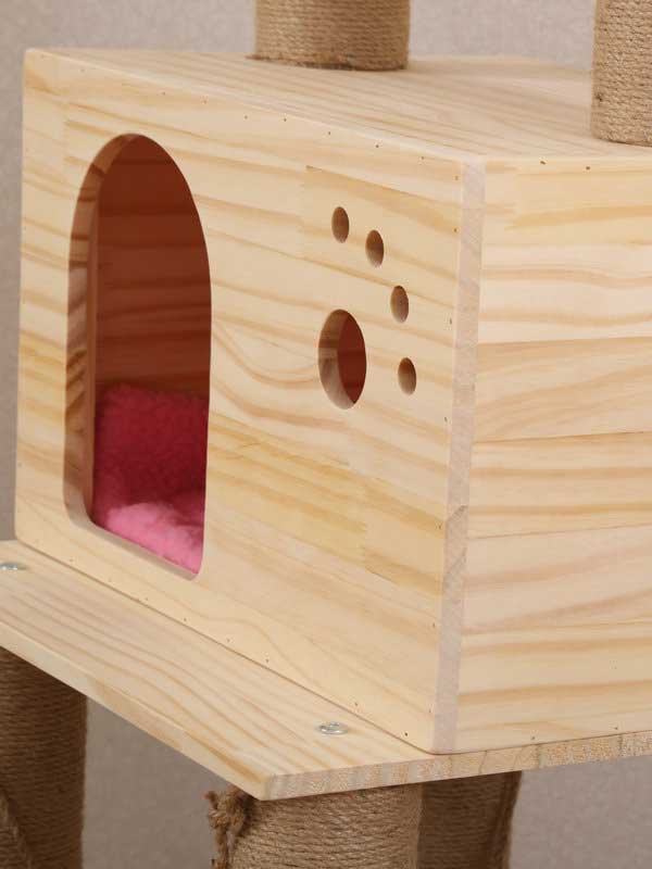 Wooden-House-Furniture-Cat-Tree-Wood-Climbing-Board-Cat-Scratch