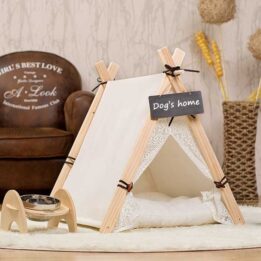 Pet Tent: White Front Lace Dog House Lace Teepee 06-0950 www.gmtshop.com