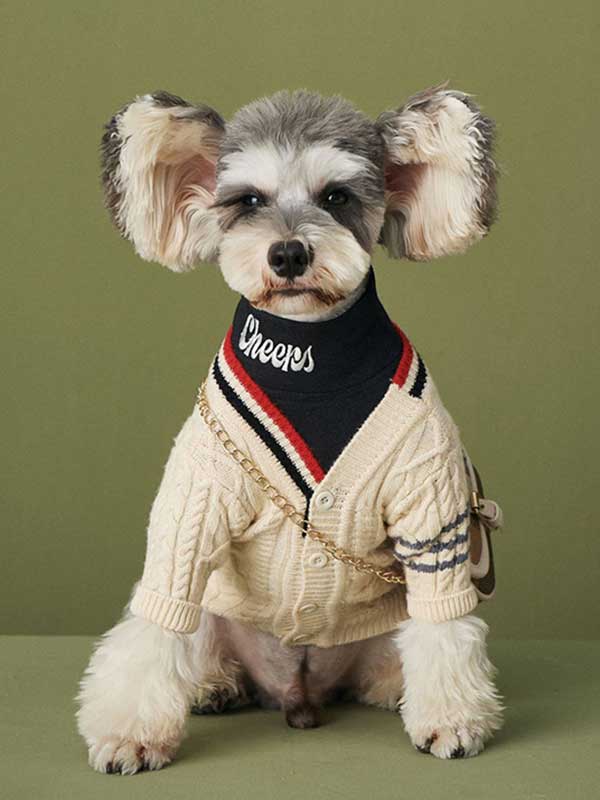Designer Dog Clothes Wholesale Knitted Cardigan Pet Clothes Korea 06-1560