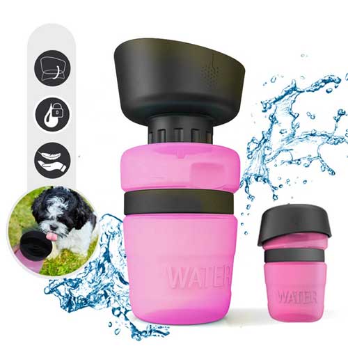 Portable water bottle pet outdoor drinking water with cup feeder-11-501-1