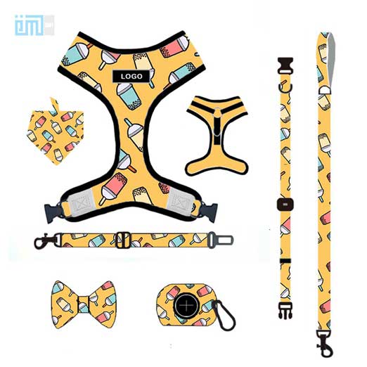 Pet harness factory new dog leash vest-style printed dog harness set small and medium-sized dog leash 109-0053 Dog Harness: Collar & Pet Harness Factory 109-0053