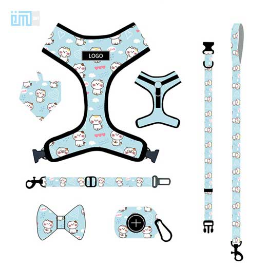 Pet harness factory new dog leash vest-style printed dog harness set small and medium-sized dog leash 109-0007 Dog Harness: Collar & Pet Harness Factory Pet harness factory new dog leash vest-style printed dog harness set small and medium-sized dog leash 109-0007