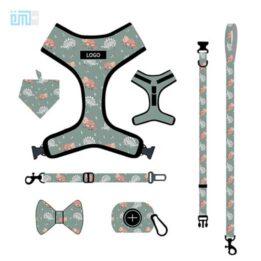 Pet harness factory new dog leash vest-style printed dog harness set small and medium-sized dog leash 109-0025