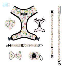 Pet harness factory new dog leash vest-style printed dog harness set small and medium-sized dog leash 109-0028
