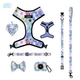 Pet harness factory new dog leash vest-style printed dog harness set small and medium-sized dog leash 109-0033