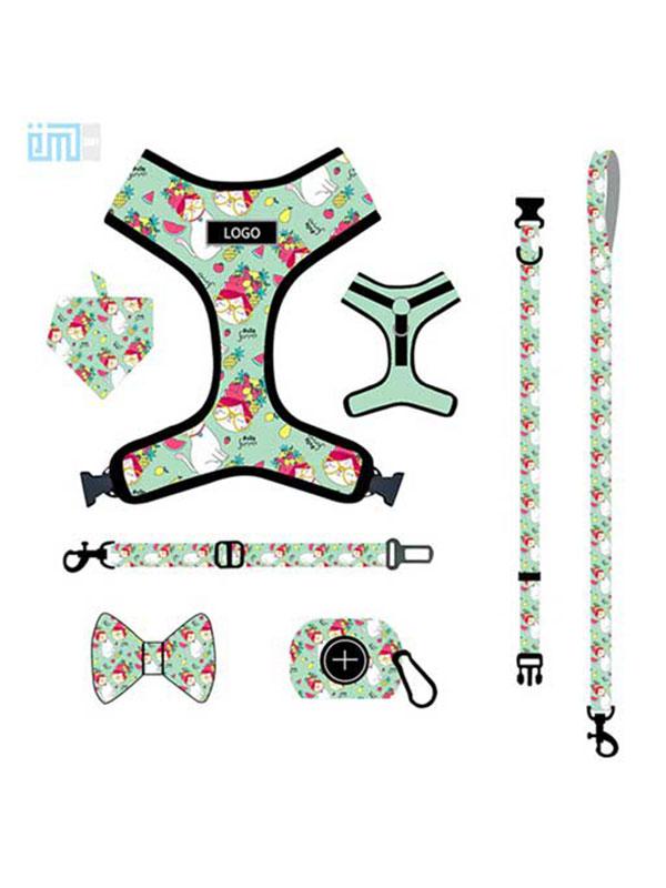 Pet harness factory new dog leash vest-style printed dog harness set small and medium-sized dog leash 109-0055 Dog Harness: Collar & Pet Harness Factory 109-0055