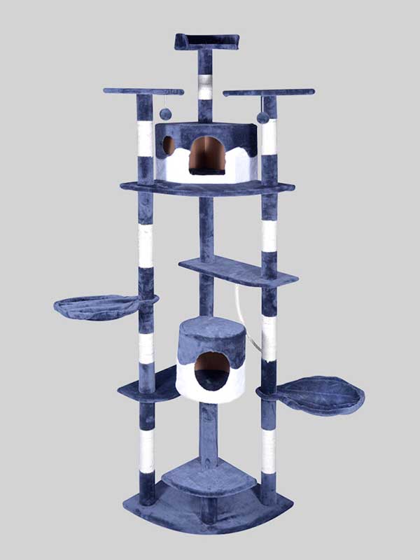 OEM Wholesale High Quality Pet Manufacturer Stock Luxury Cat Tower Cat Scratcher Tree 06-0002 Cat House: Wooden Pet Tree House Furniture 06-0002