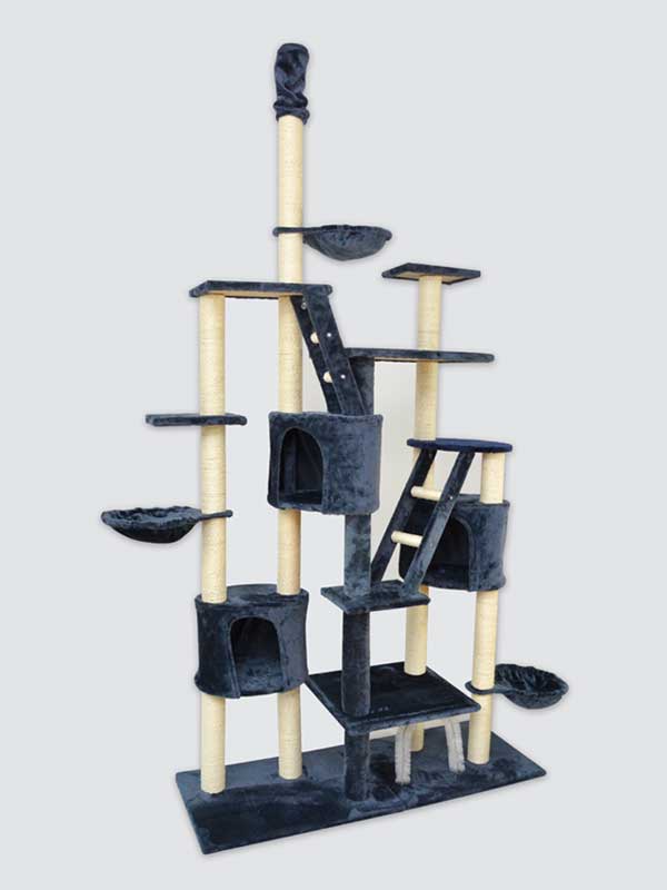 Factory wholesale luxury multi-layer sisal chenille cloth big cat tree cat room cat play platform 06-0017 Cat House: Wooden Pet Tree House Furniture