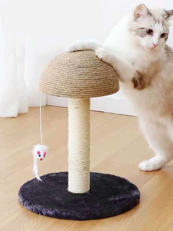 Small Mushroom Shape Cat Climbing Frame Cat Climber Column with Mouse Sisal Cat Scratch Board Cat Toy 105-33018 www.gmtshop.com
