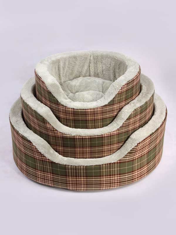 Coral velvet striped plaid simple wind upscale comfortable dog kennel sofa nest pet supplies106-33008 www.gmtshop.com