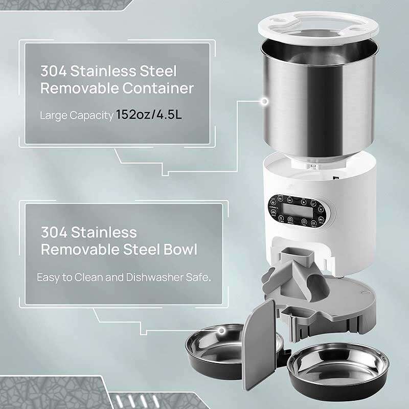 Wholeasle Amazon food feeder double meal feeder pet smart feeder