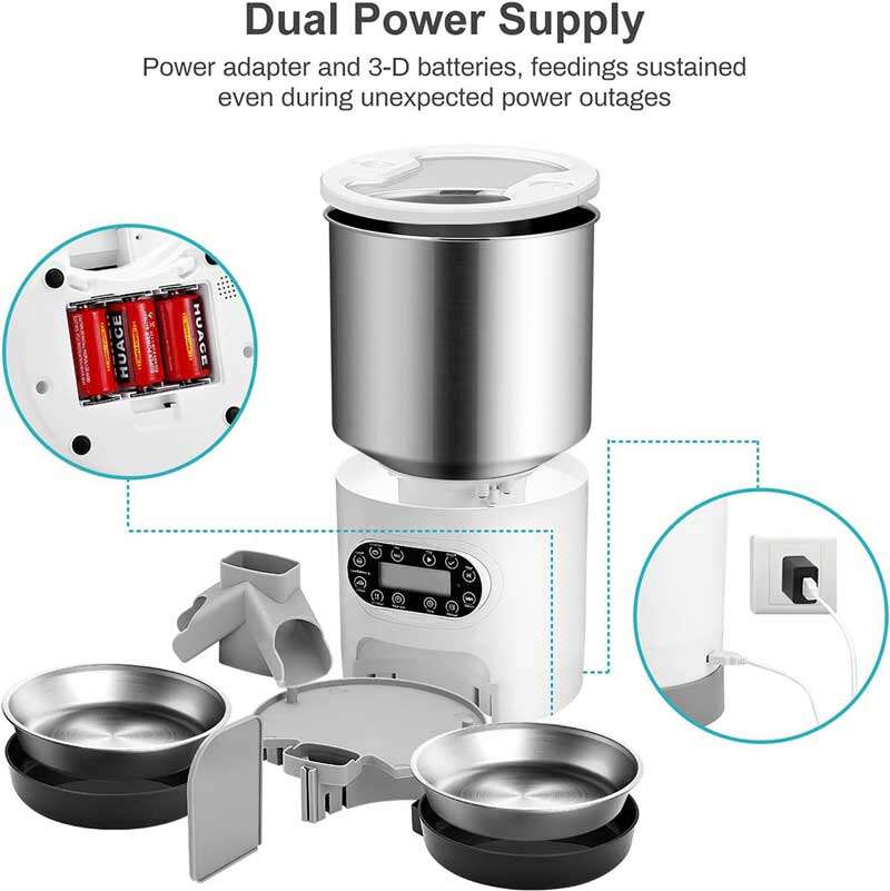 Wholeasle Amazon food feeder double meal feeder pet smart feeder