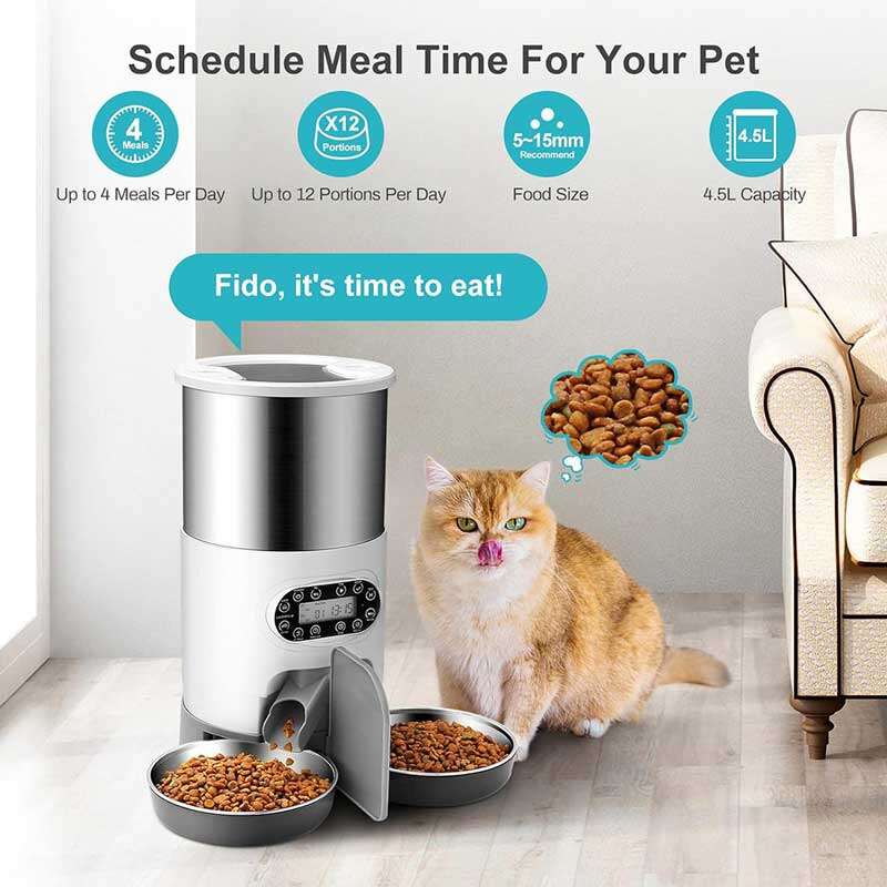 Wholeasle Amazon food feeder double meal feeder pet smart feeder