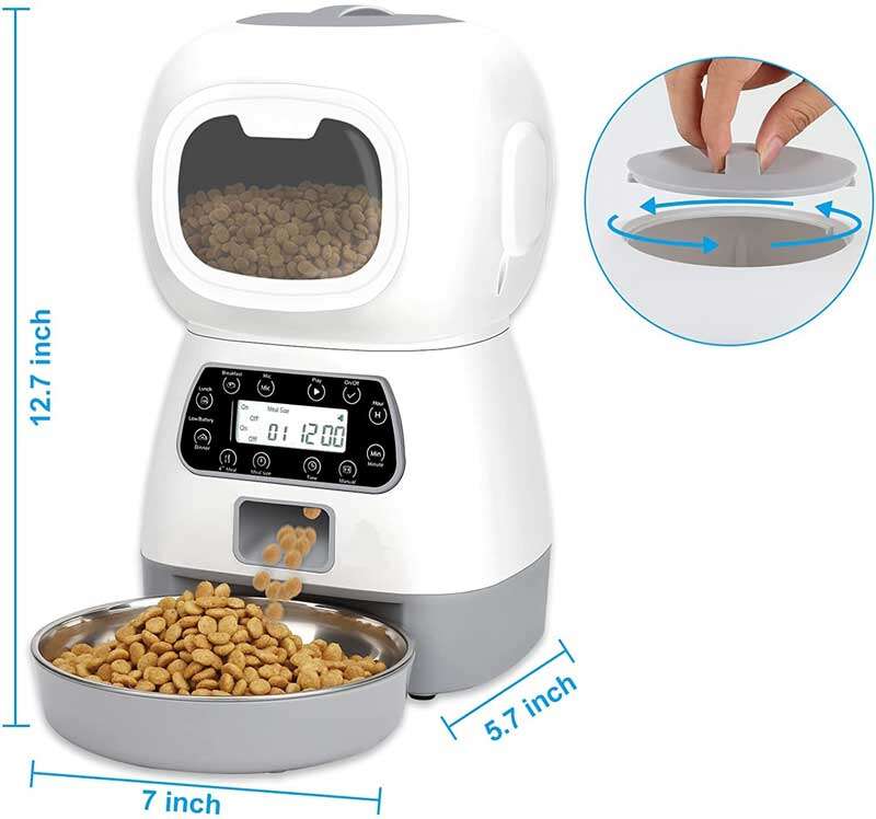 Wholeasle Amazon food feeder double meal feeder pet smart feeder