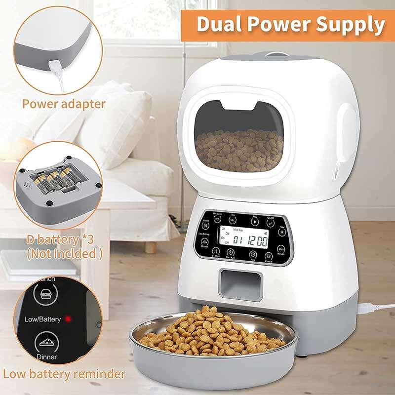Wholeasle Amazon food feeder double meal feeder pet smart feeder