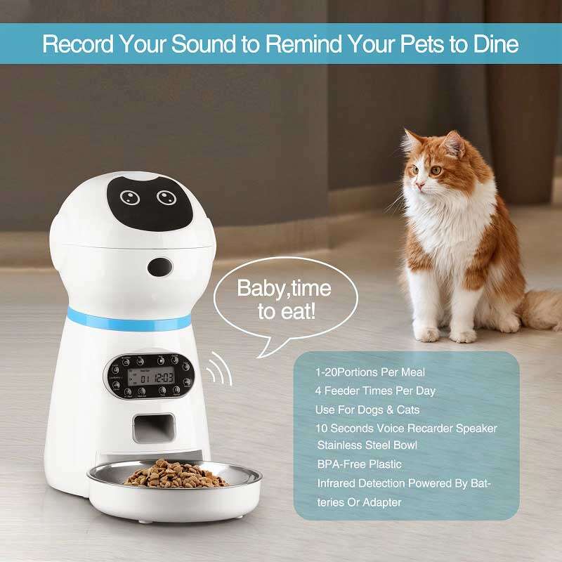 Wholeasle Amazon food feeder double meal feeder pet smart feeder