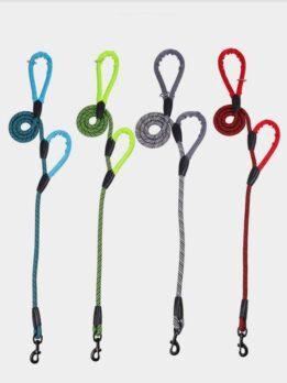 Factory wholesale custom double handle thread dog chain nylon with round rope dog leash