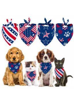 Independence Day pet drool towel dog collar pet wedding triangle