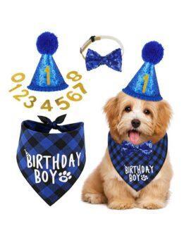Pet party decoration set dog birthday scarf hat bow tie dog birthday decoration supplies 118-37011 www.gmtshop.com