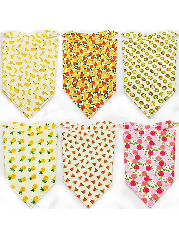 Wholesale Spring and summer fruit green leaves pet drool towel pet scarf triangle scarf dog bib cat dog scarf 118-37016 www.gmtshop.com