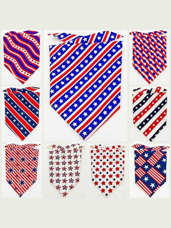 American Independence Day pet drool towel cat dog scarf triangle scarf bib pet supplies 118-37018 www.gmtshop.com