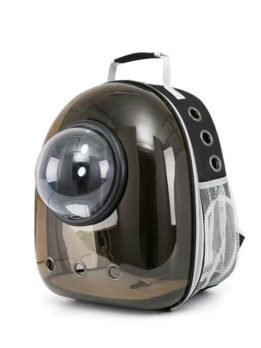 Tan hooded black pet cat backpack 103-45036