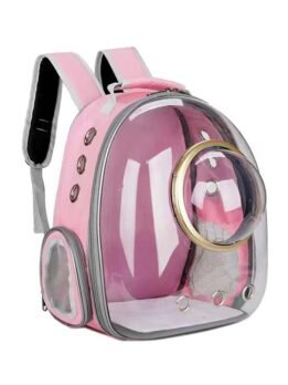 Transparent Gold Ring Pink Pet Cat Backpack 103-45046 www.gmtshop.com