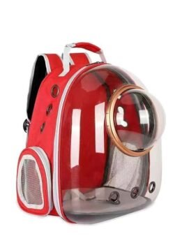 Transparent gold circle red pet cat backpack 103-45048 www.gmtshop.com