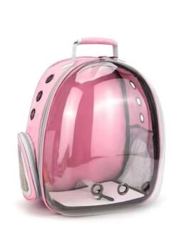 Transparent pink pet cat backpack with side opening 103-45053 www.gmtshop.com