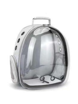 Transparent gray pet cat backpack with side opening 103-45054