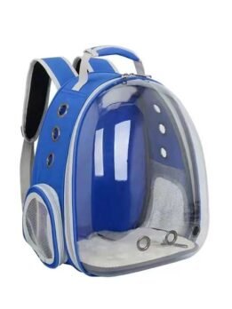 Transparent blue pet cat backpack with side opening 103-45055 www.gmtshop.com