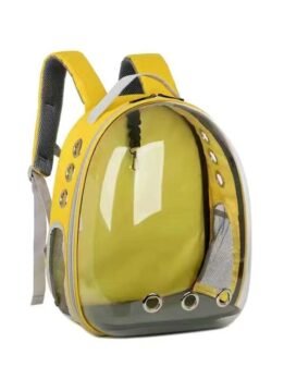 Transparent yellow pet cat backpack with side opening 103-45056 www.gmtshop.com