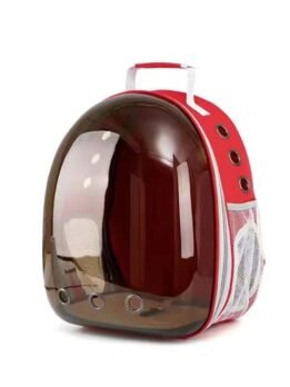 Side opening brown transparent red pet cat backpack 103-45059