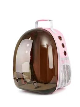 Side opening brown transparent pink pet cat backpack 103-45060 www.gmtshop.com