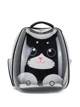 Black Transparent Breathable Cat Backpack Pet Bag 103-45081 www.gmtshop.com