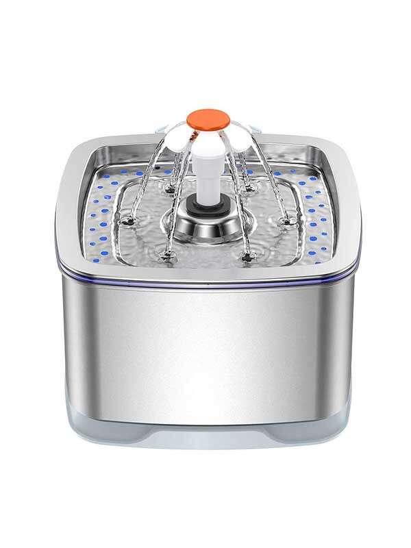 Wholesale 2.5L Silver square Stainless Steel Pet Water Dispenser Cat Water Feeder Dog Water Dispenser 120-3303 Pet Products Factory, OEM Manufacturer, Supplier, Agent www.gmtshop.com OEM ODM Wholesale stainless steel pet cat dog water dispenser Fountain