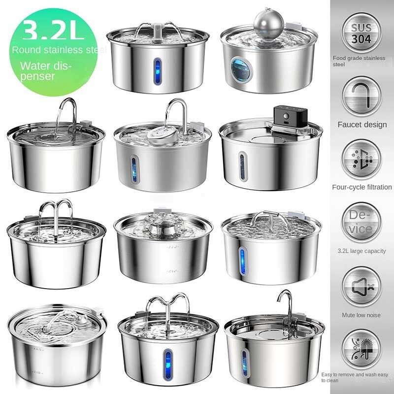 OEM ODM Wholesale stainless steel pet cat dog water dispenser Fountain